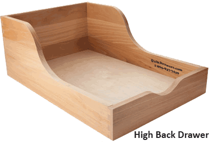 High back drawer box