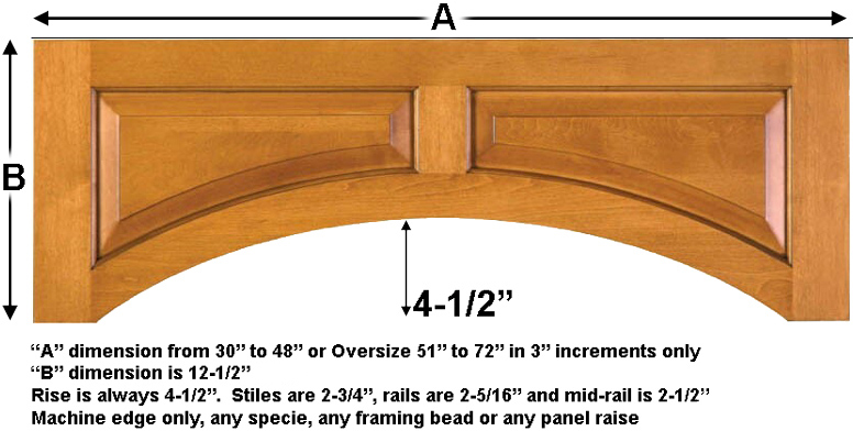 Standard Raised Panel custom valance in your choice materials