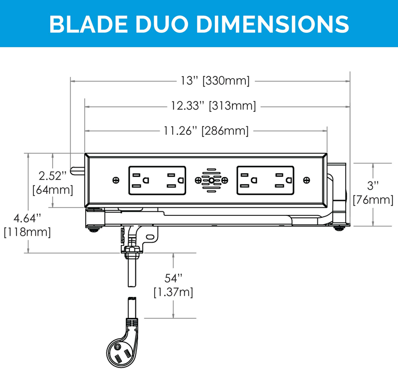 Docking Drawer 1514-266 15 Amp Blade Duo In Drawer Outlet