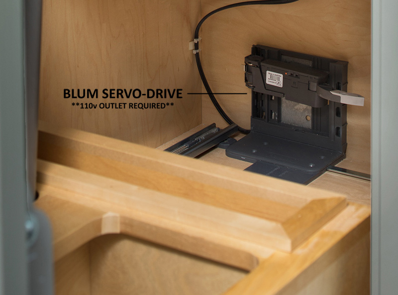 Rev-A-Shelf 4WCSD Series Single 35Qt BLUMOTION Soft Close Waste Bin Pullout with Servo-Drive