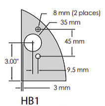 Hinge bore pattern for compact hinge with dowel inserts