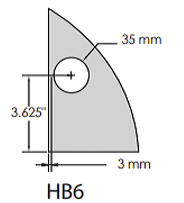 Hinge bore pattern for long arm hinge without dowel inserts for face frame cabinets