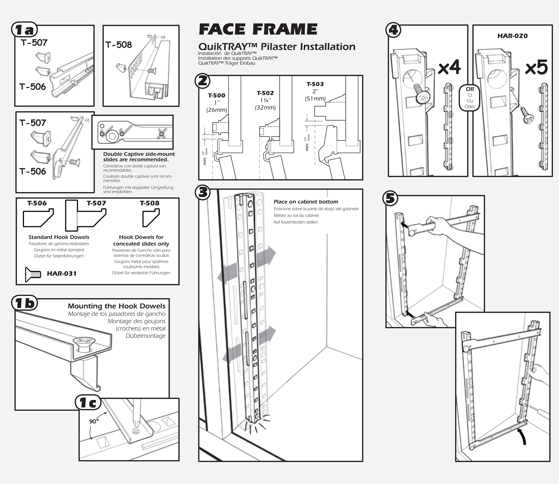 QuikTRAY Pilasters Install Instructions for Faceframe