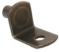 Antique Brass 5mm shelf peg with screw hole