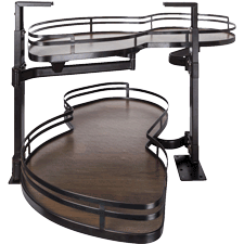 Walnut with Oil Rubbed Bronze Left Hand Swing out Blind Corner Unit