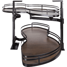 Walnut with Oil Rubbed Bronze Right Hand Swing out Blind Corner Unit