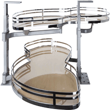 Maple with Polished Chrome Left Hand Swing out Blind Corner Unit