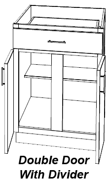 Tall pantry with 2 doors and center divider