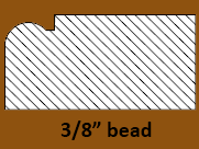 3/8" opening bead for front face frame
