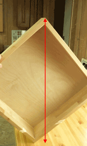 Stand drawer up with longest side vertical