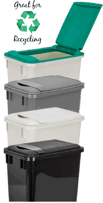Hardware Resources CAN-50W 50-Quart Plastic Waste Container White