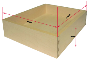 Drawer box dimensions